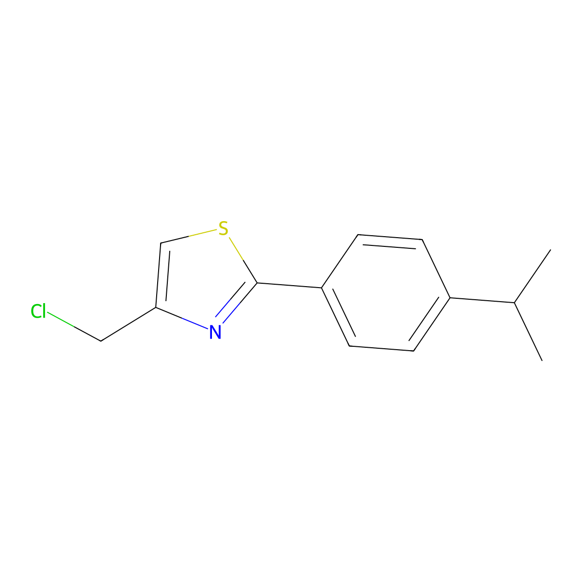 4-Chloromethyl-2-(4-isopropyl-phenyl)-thiazole molecular structure, CAS 668476-91-3