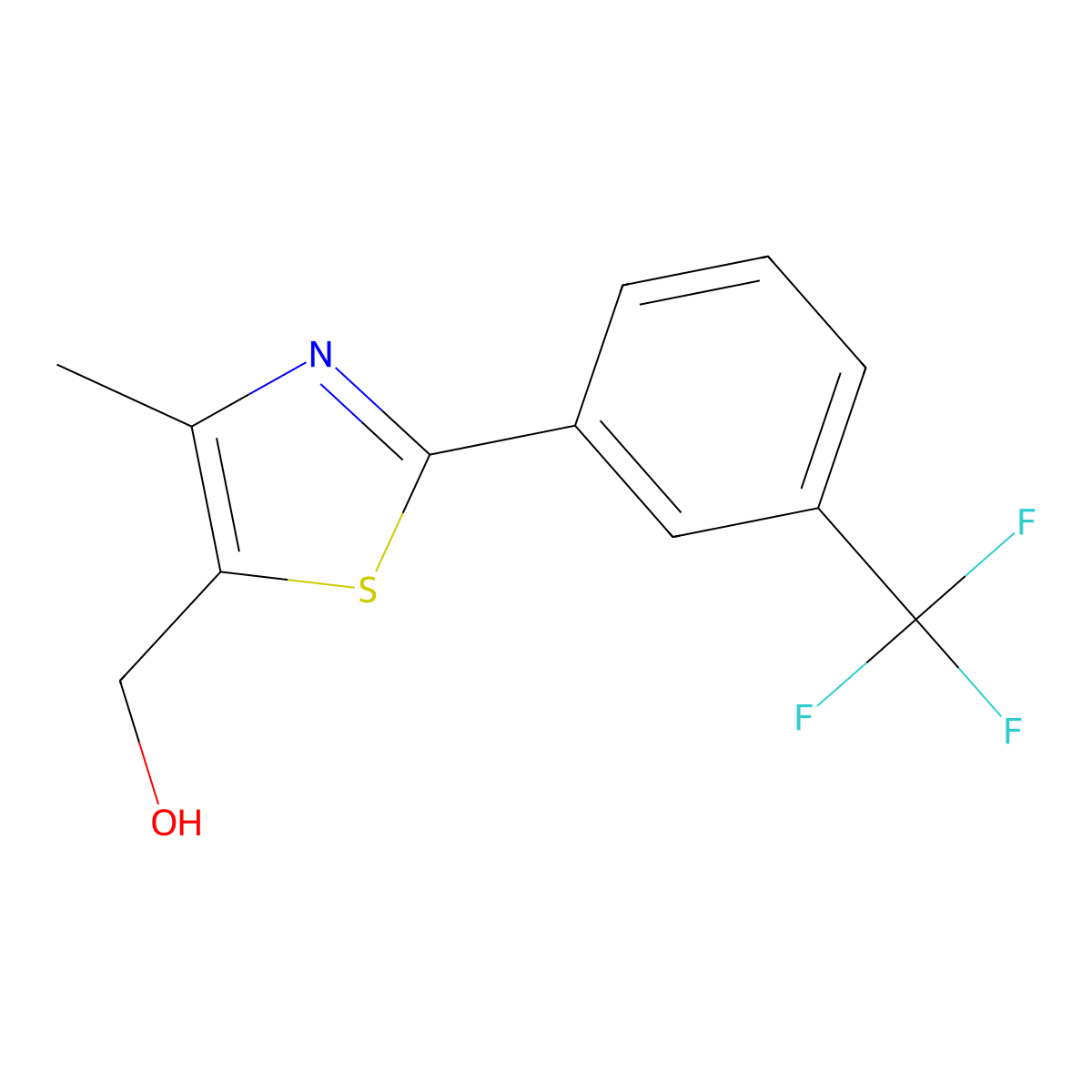 {4-Methyl-2-[3-(trifluoromethyl)phenyl]-1,3-thiazol-5-yl}methanol molecular structure, CAS 668477-94-9