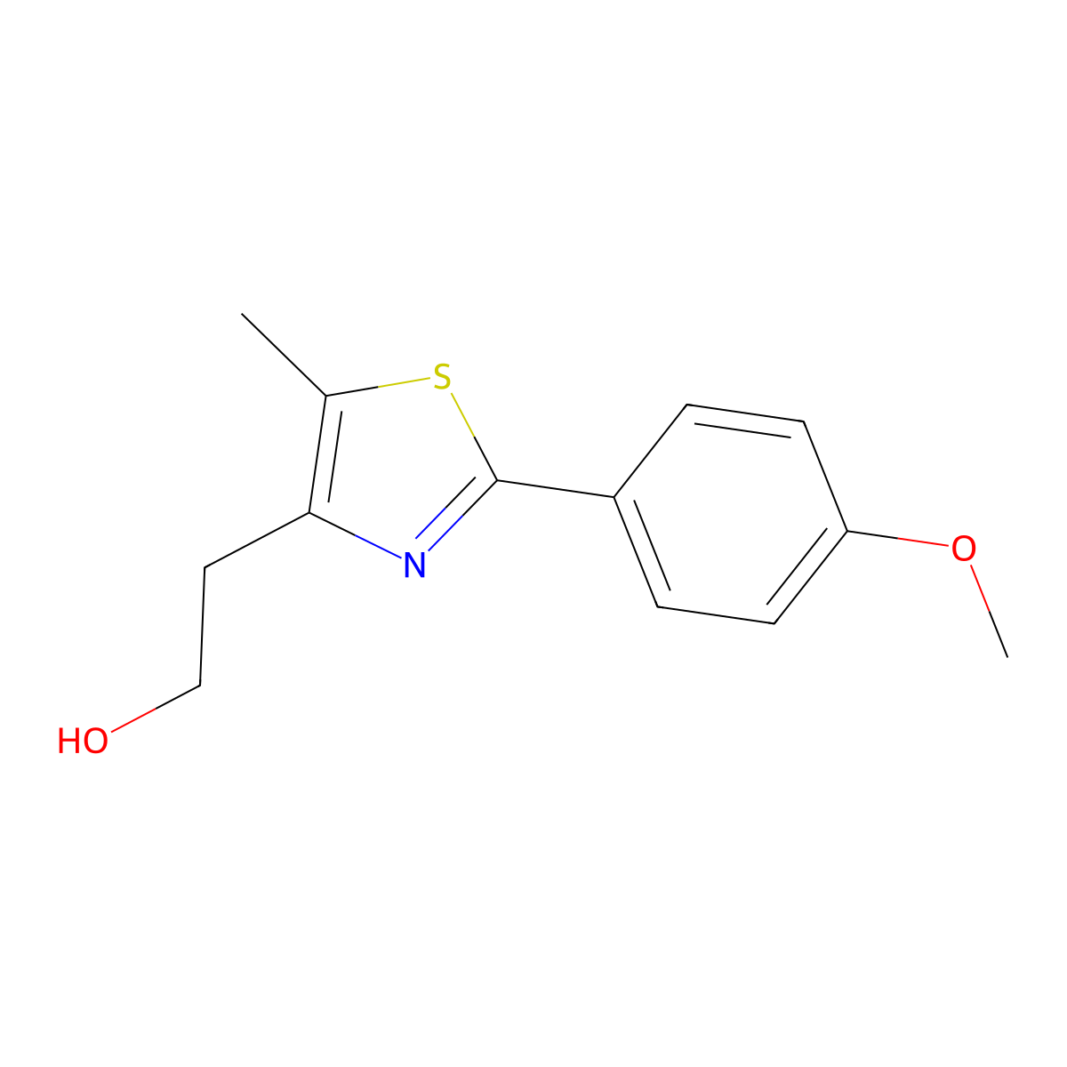 2-[2-(4-Methoxy-phenyl)-5-methyl-thiazol-4-yl]-ethanol molecular structure, CAS 668478-00-0
