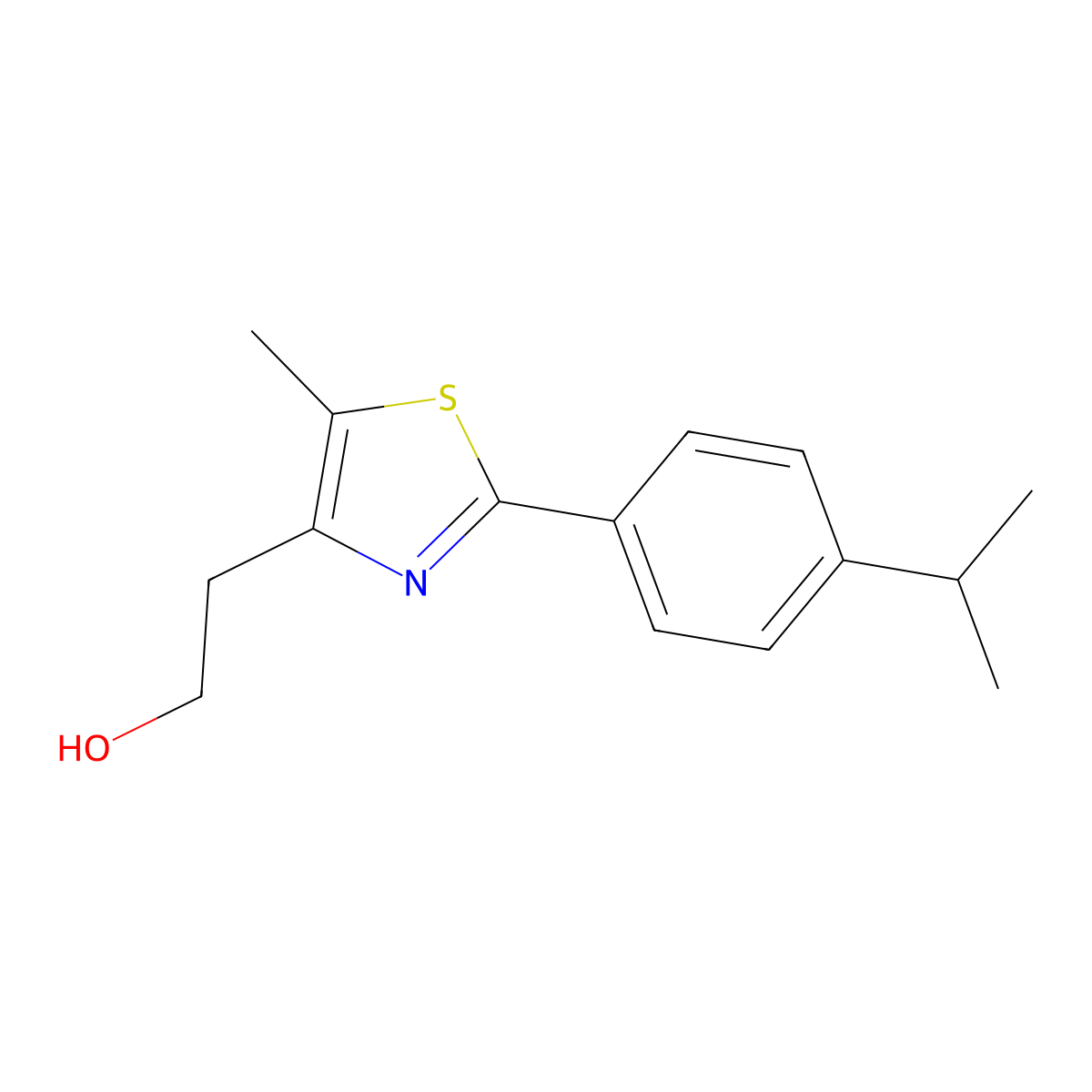 2-[2-(4-Isopropyl-phenyl)-5-methyl-thiazol-4-yl]-ethanol molecular structure, CAS 668478-05-5