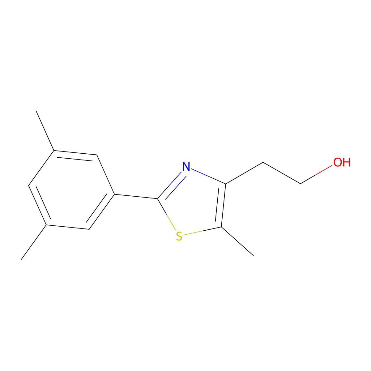 2-[2-(3,5-Dimethylphenyl)-5-methyl-1,3-thiazol-4-yl]ethanol molecular structure, CAS 668478-78-2