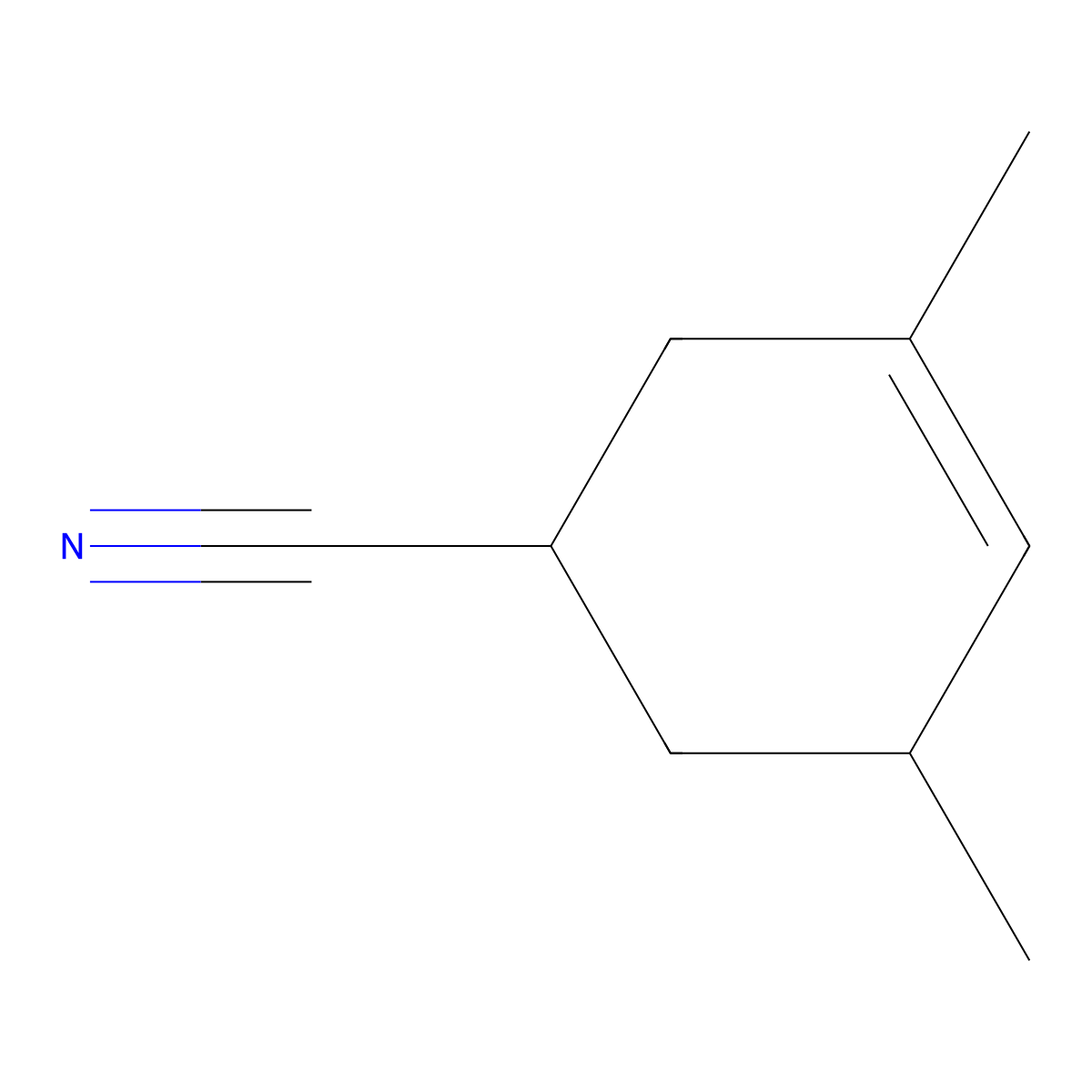 3-Cyclohexene-1-carbonitrile, 3,5-dimethyl- molecular structure, CAS 66848-40-6