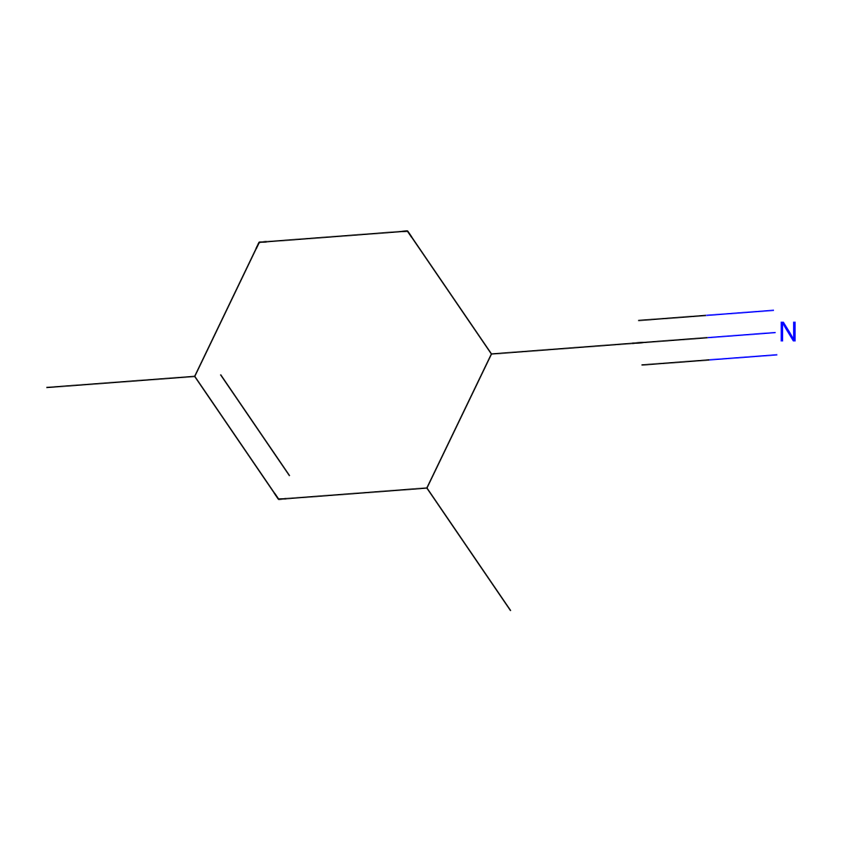 3-Cyclohexene-1-carbonitrile, 2,4-dimethyl- molecular structure, CAS 66848-41-7