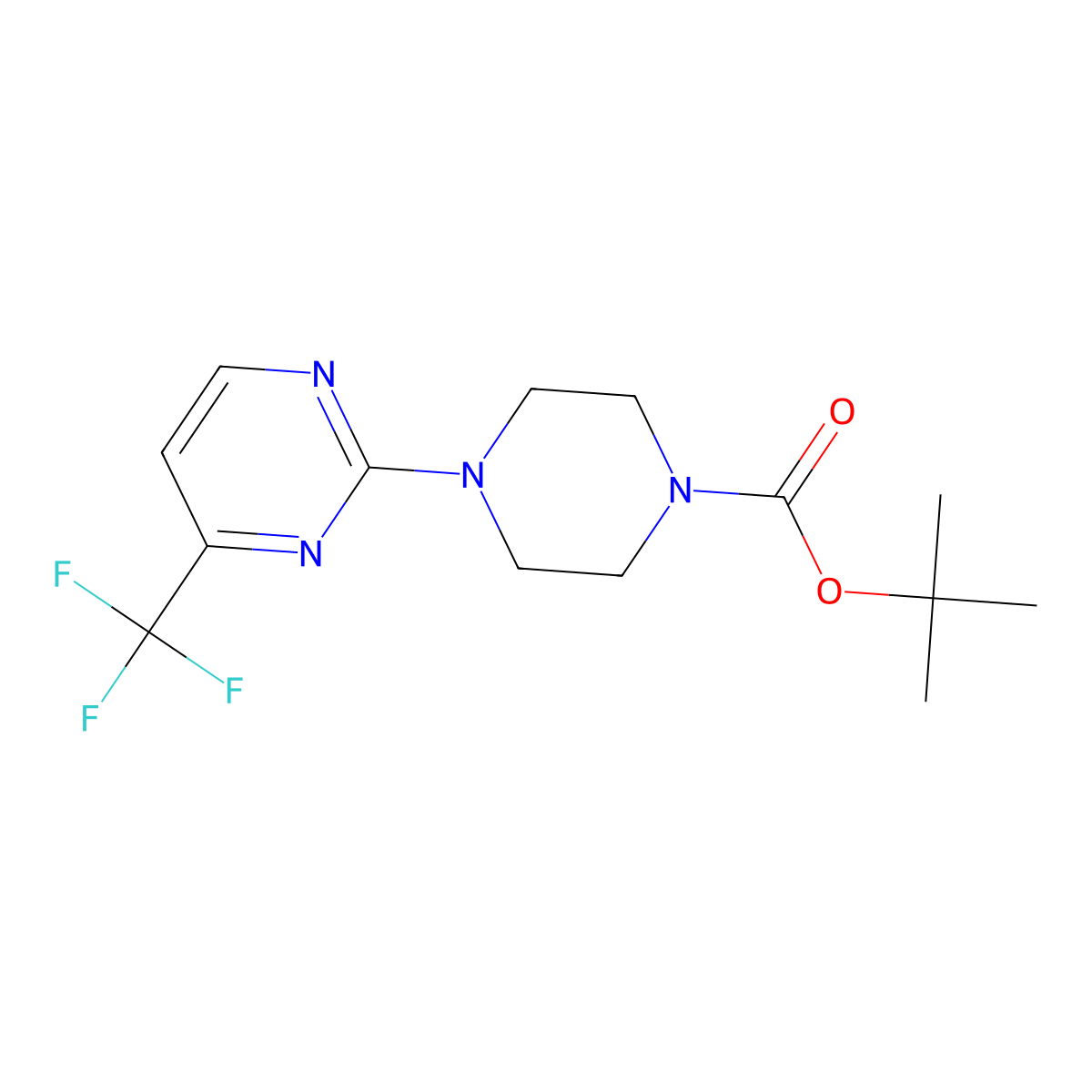 Tert-butyl 4-[4-(trifluoromethyl)pyrimidin-2-YL]piperazine-1-carboxylate molecular structure, CAS 668484-15-9