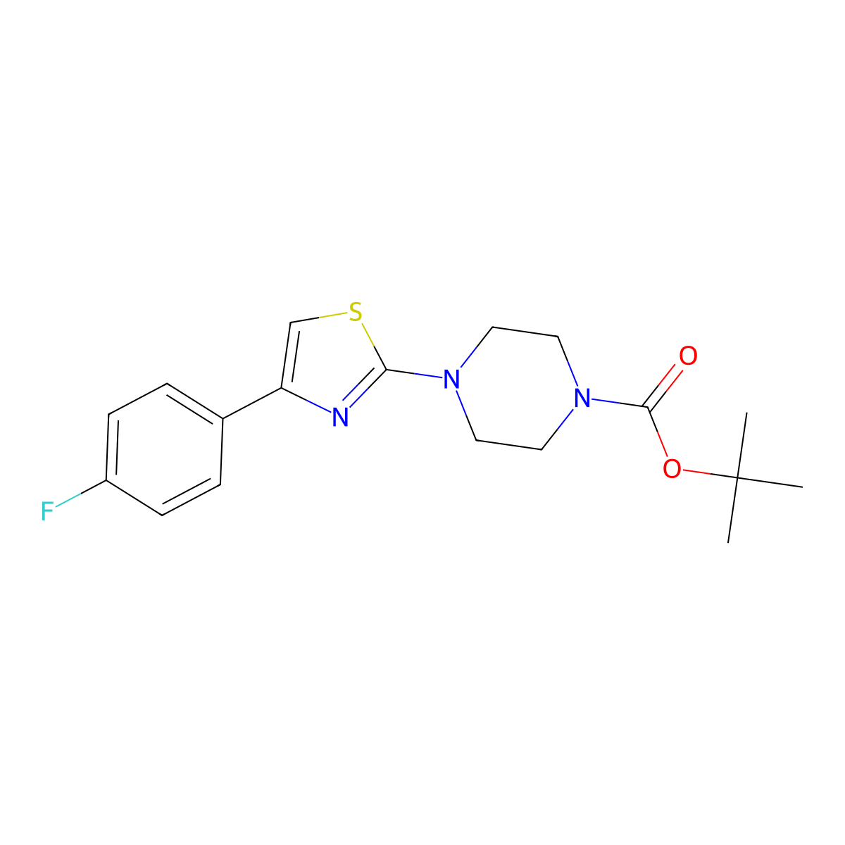 Tert-butyl 4-[4-(4-fluorophenyl)-1,3-thiazol-2-yl]piperazine-1-carboxylate molecular structure, CAS 668484-33-1