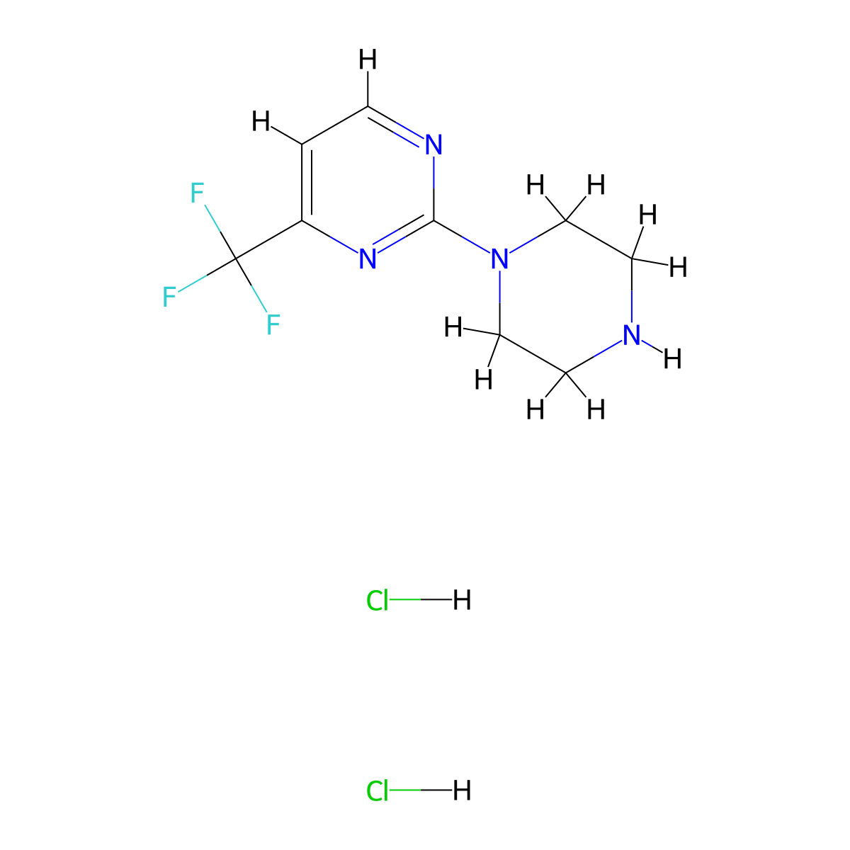 2-(Piperazin-1-yl)-4-(trifluoromethyl)pyrimidine dihydrochloride molecular structure, CAS 668484-46-6