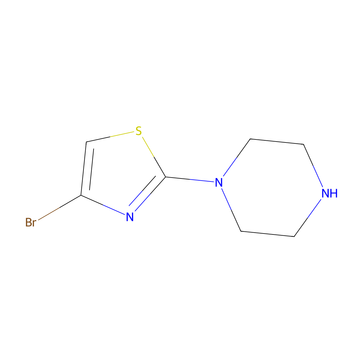 4-Bromo-2-(piperazin-1-YL)thiazole molecular structure, CAS 668484-59-1