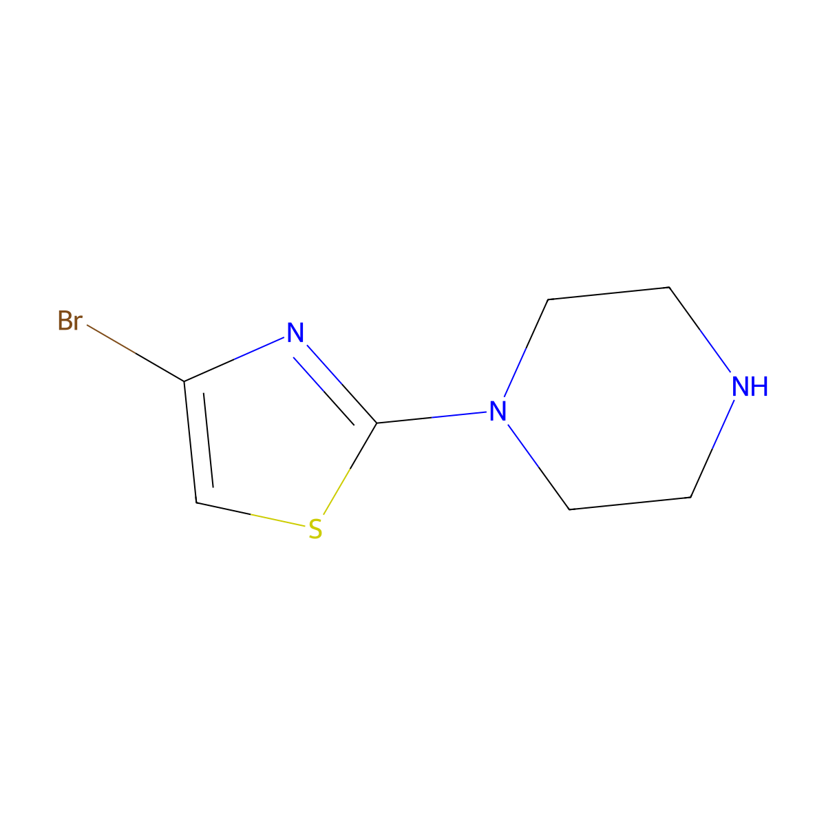 4-Bromo-2-(piperazin-1-YL)thiazole molecular structure, CAS 668484-59-1
