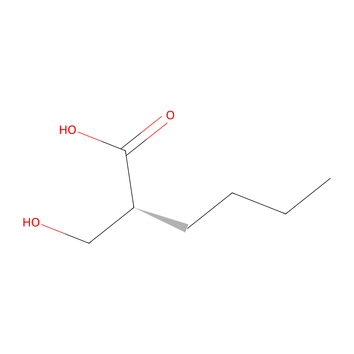 (2R)-2-(hydroxymethyl)hexanoic Acid molecular structure, CAS 668485-40-3
