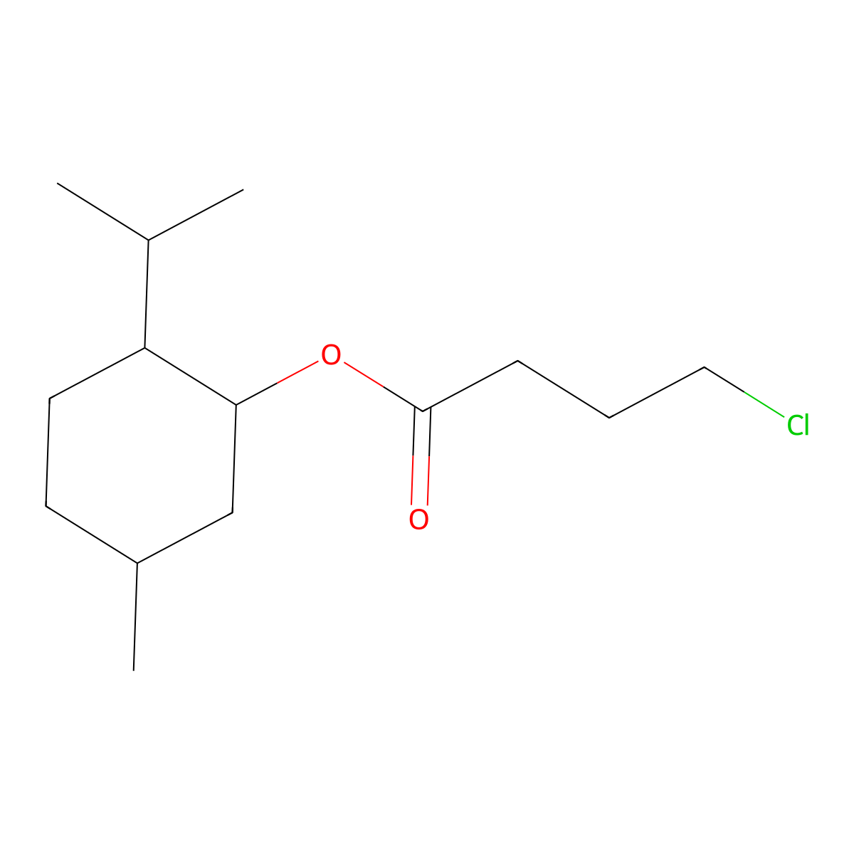 (1R,2S,5R)-2-Isopropyl-5-methylcyclohexyl 4-chlorobutanoate molecular structure, CAS 668486-64-4