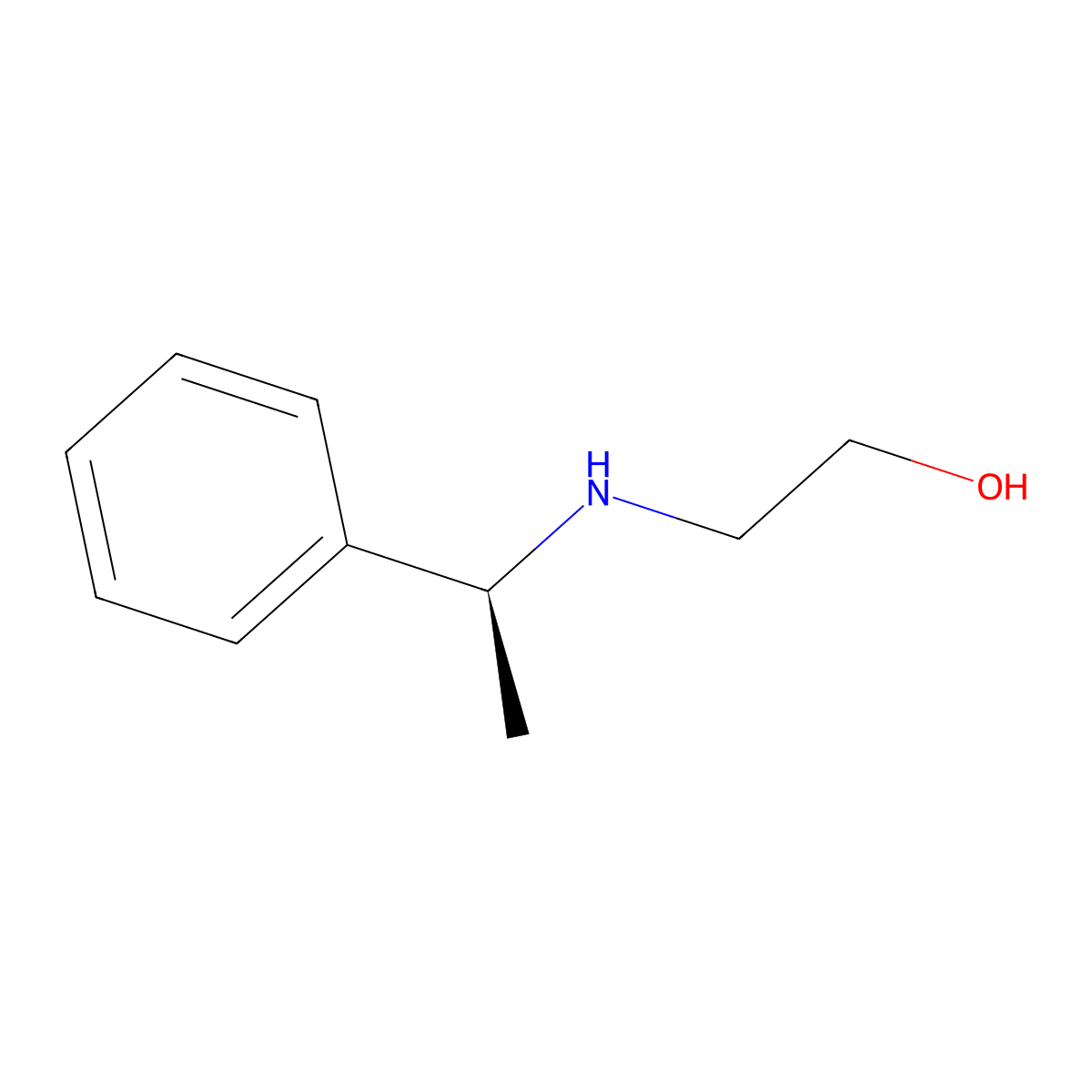 2-(((1S)-1-phenylethyl)amino)ethan-1-ol molecular structure, CAS 66849-29-4