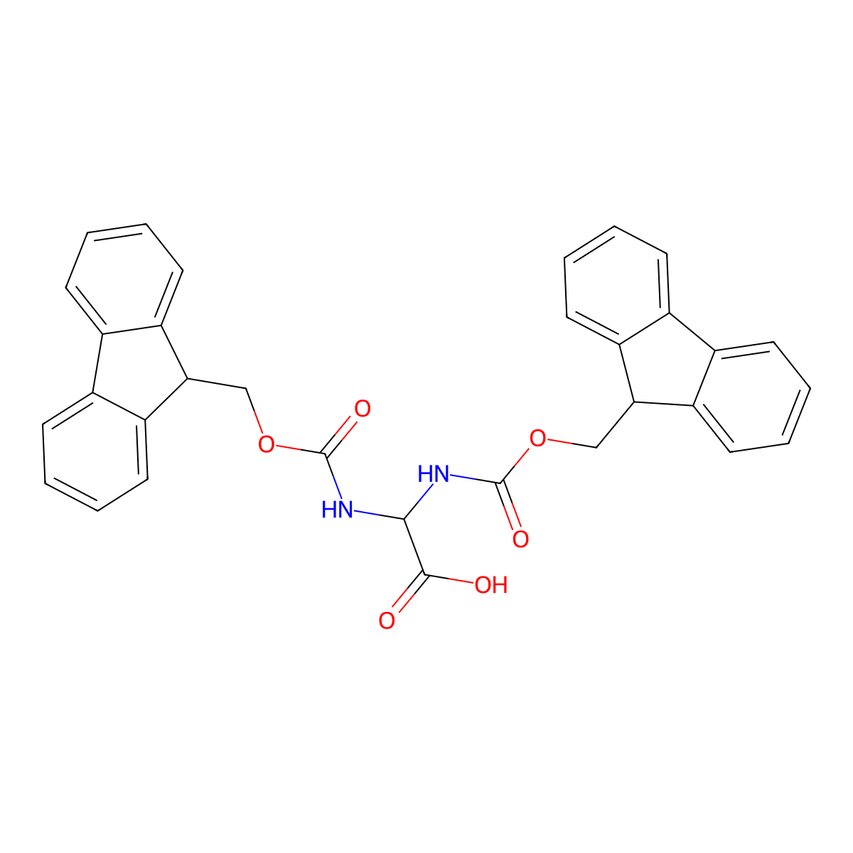 N,N'-Bis-Fmoc-diaminoacetic acid molecular structure, CAS 668492-50-0