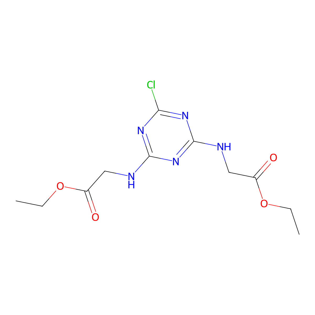 Glycine, N,N'-(6-chloro-s-triazine-2,4-diyl)di-, diethyl ester molecular structure, CAS 6685-99-0
