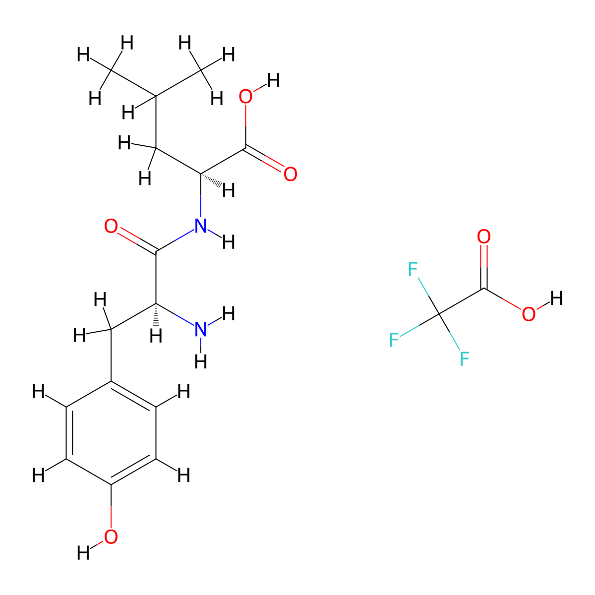 Tyrosylleucine TFA molecular structure, CAS 66852-01-5