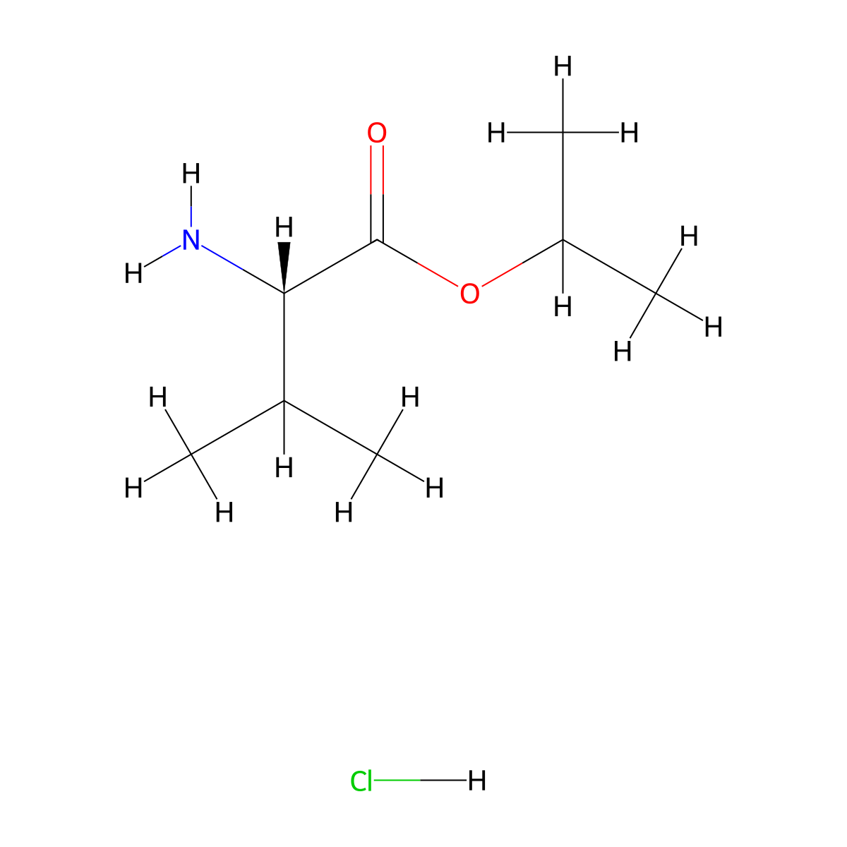 propan-2-yl (2S)-2-amino-3-methylbutanoate hydrochloride molecular structure, CAS 66854-99-7