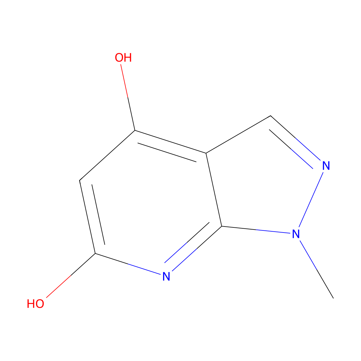 4-Hydroxy-1-methyl-1H-pyrazolo[3,4-b]pyridin-6(7H)-one molecular structure, CAS 66857-97-4