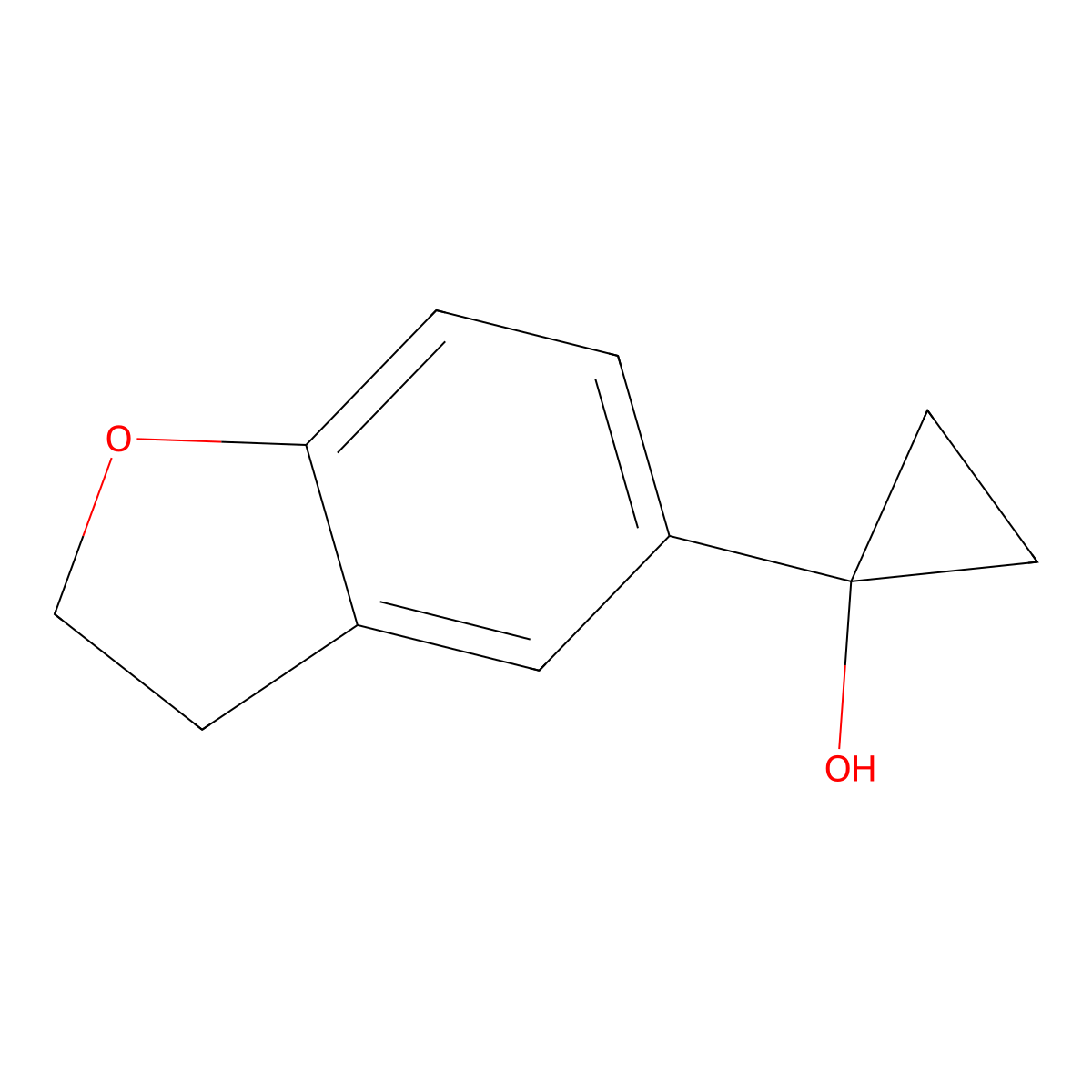 1-(2,3-Dihydrobenzofuran-5-yl)cyclopropan-1-ol molecular structure, CAS 66859-36-7