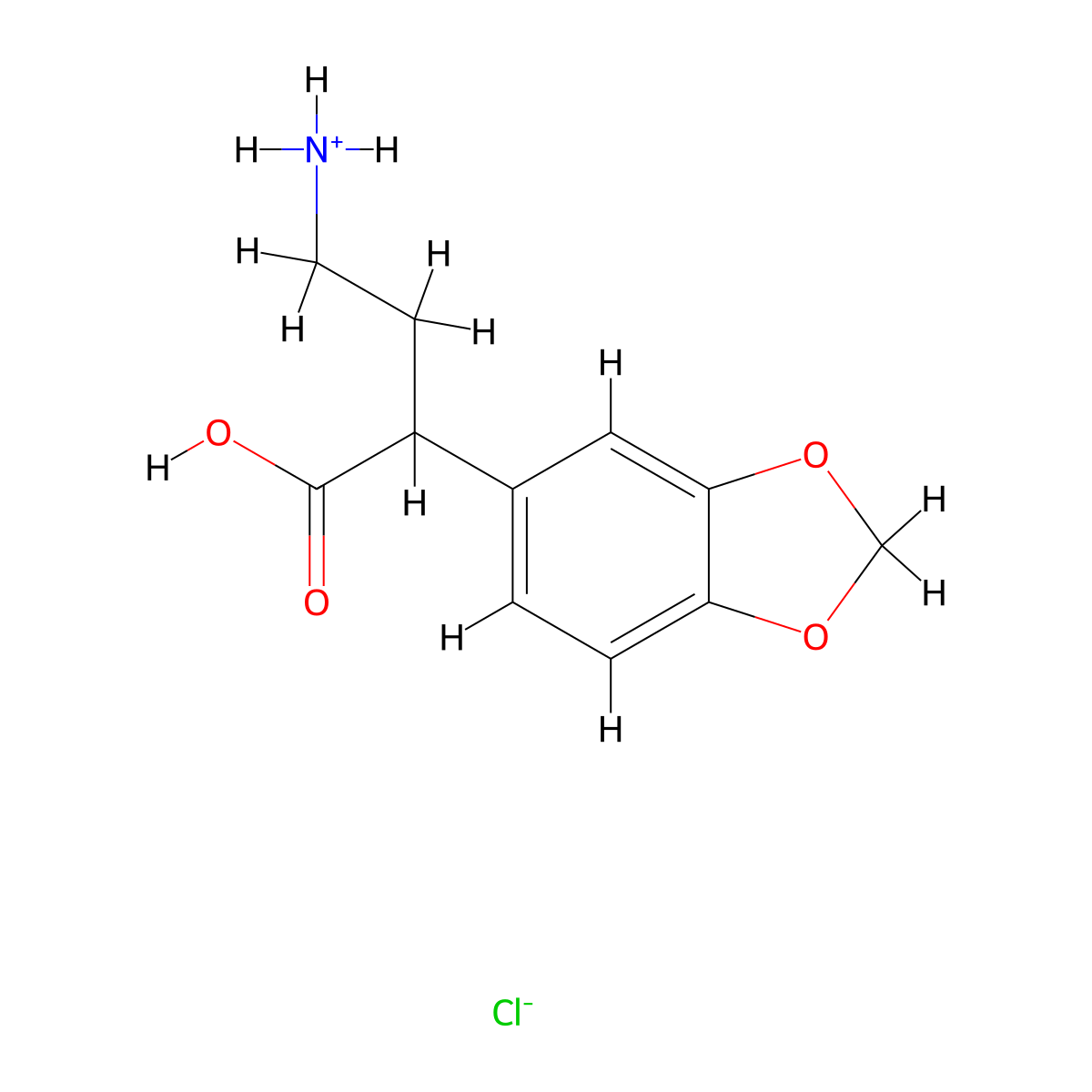 Butyric acid, 4-amino-2-(3,4-methylenedioxyphenyl)-, hydrochloride molecular structure, CAS 66859-45-8