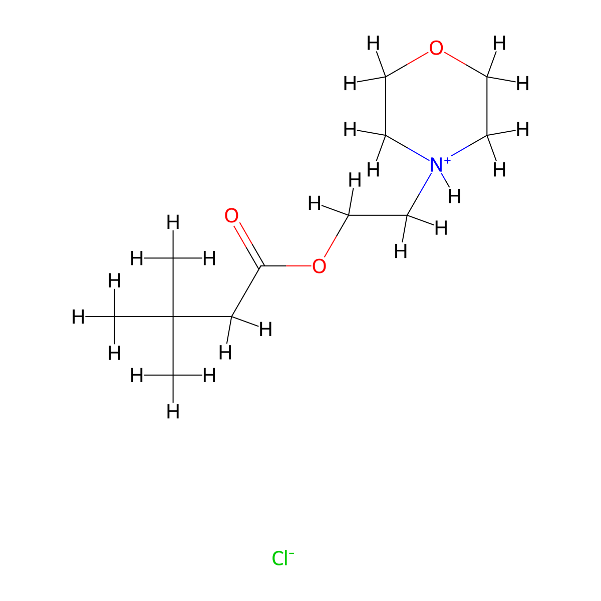 Butanoic acid, 3,3-dimethyl-, 2-(4-morpholinyl)ethyl ester, hydrochloride (1:1) molecular structure, CAS 66859-49-2