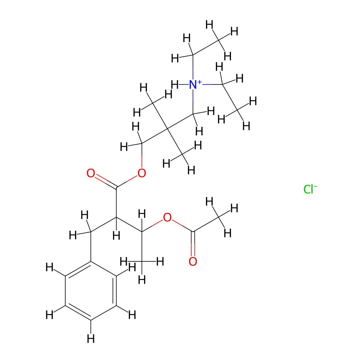 Butyric acid, 3-acetoxy-2-benzyl-, 3-(diethylamino)-2,2-dimethylpropyl ester, hydrochloride molecular structure, CAS 66859-65-2