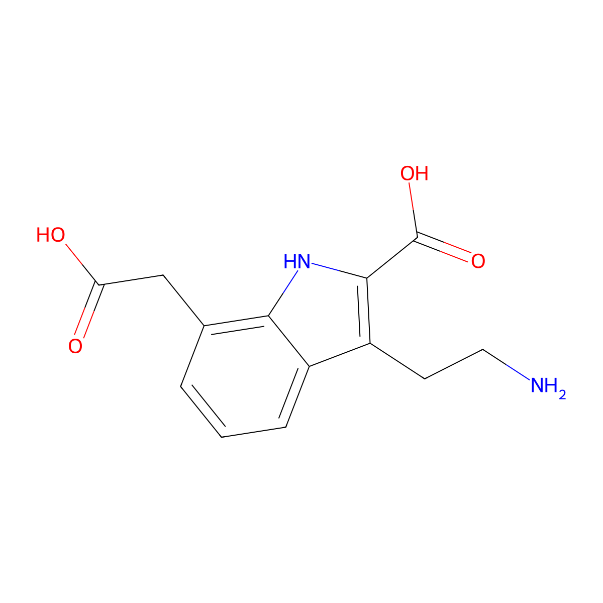 Indole-7-acetic acid, 3-(2-aminoethyl)-2-carboxy- molecular structure, CAS 66859-93-6