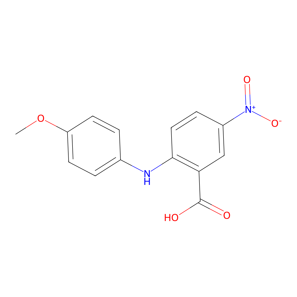 2-(4-Methoxyanilino)-5-nitrobenzoic acid molecular structure, CAS 6686-68-6