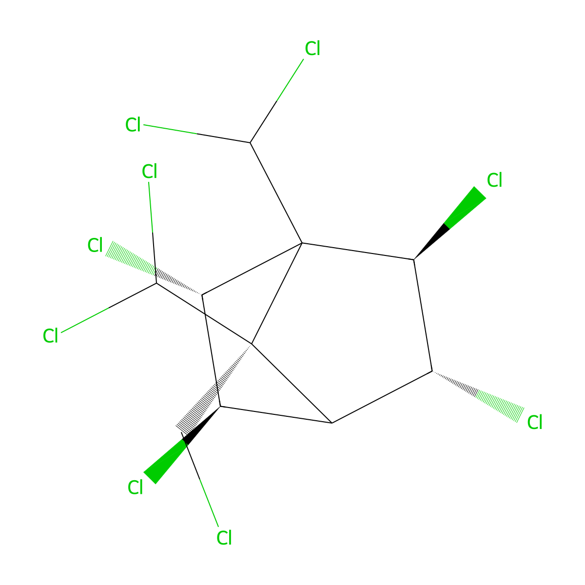 2,3,5,6,8,8,9,10,10-Nonachlorobornane molecular structure, CAS 66860-80-8