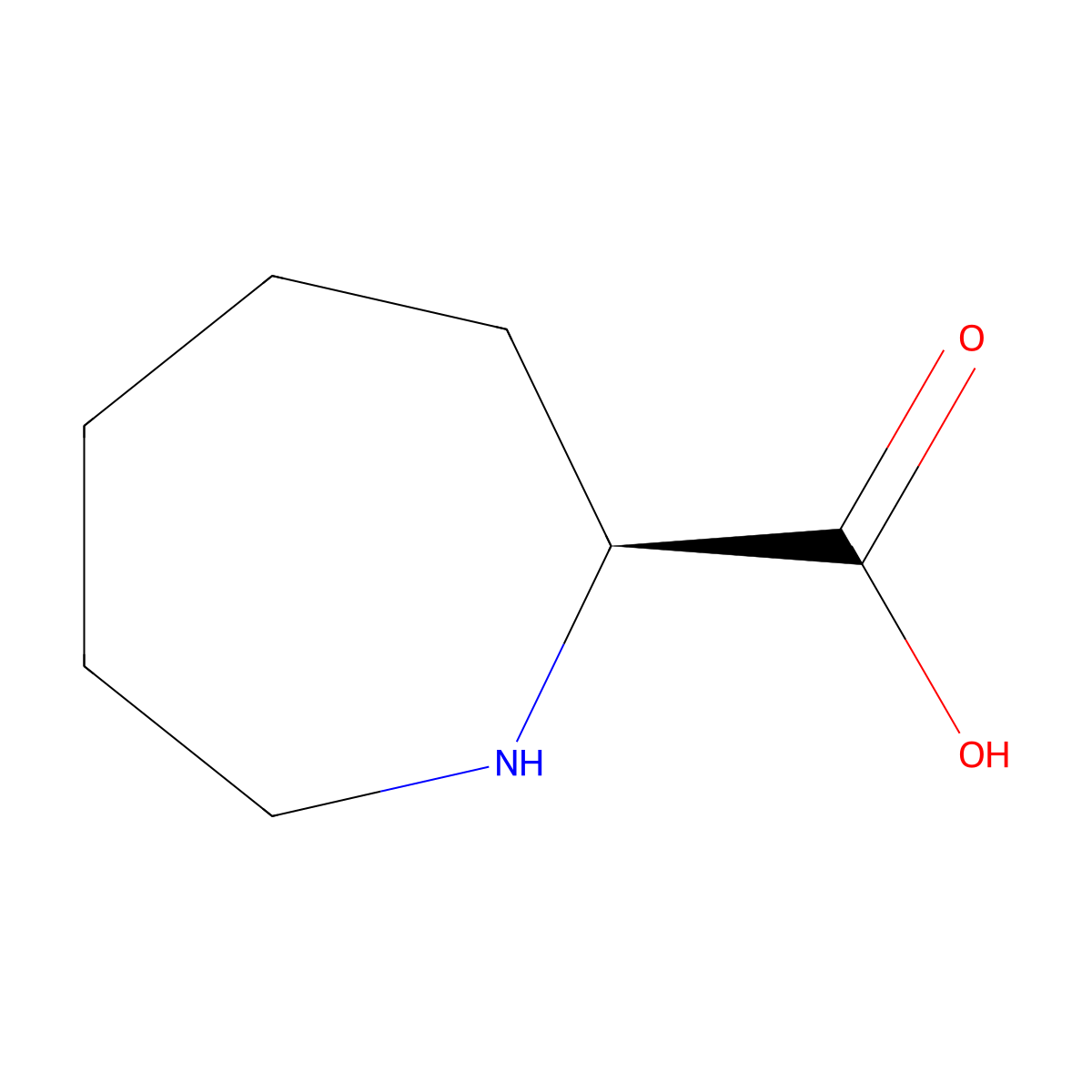 (2S)-azepane-2-carboxylic acid molecular structure, CAS 66865-37-0