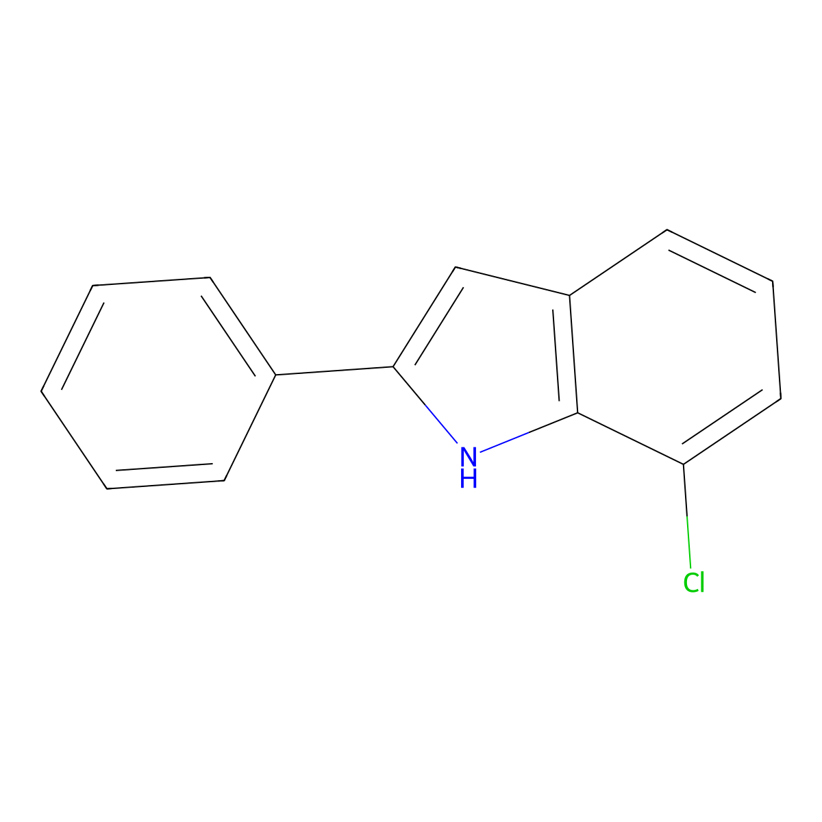 7-chloro-2-phenyl-1H-indole molecular structure, CAS 66866-01-1