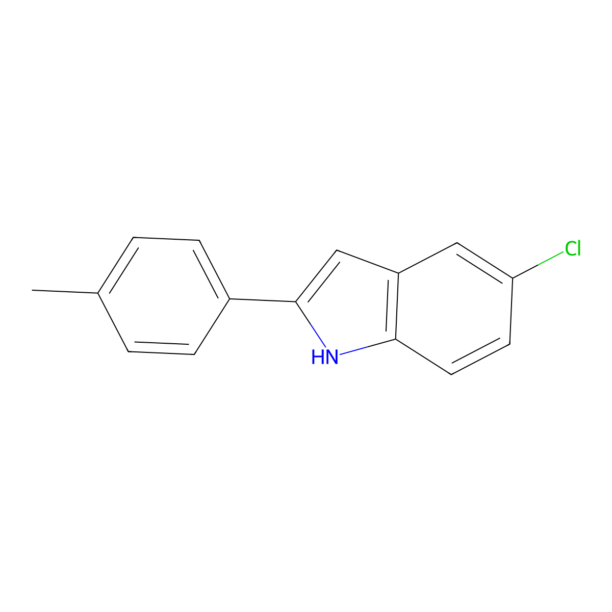 5-Chloro-2-(p-tolyl)-1H-indole molecular structure, CAS 66866-07-7