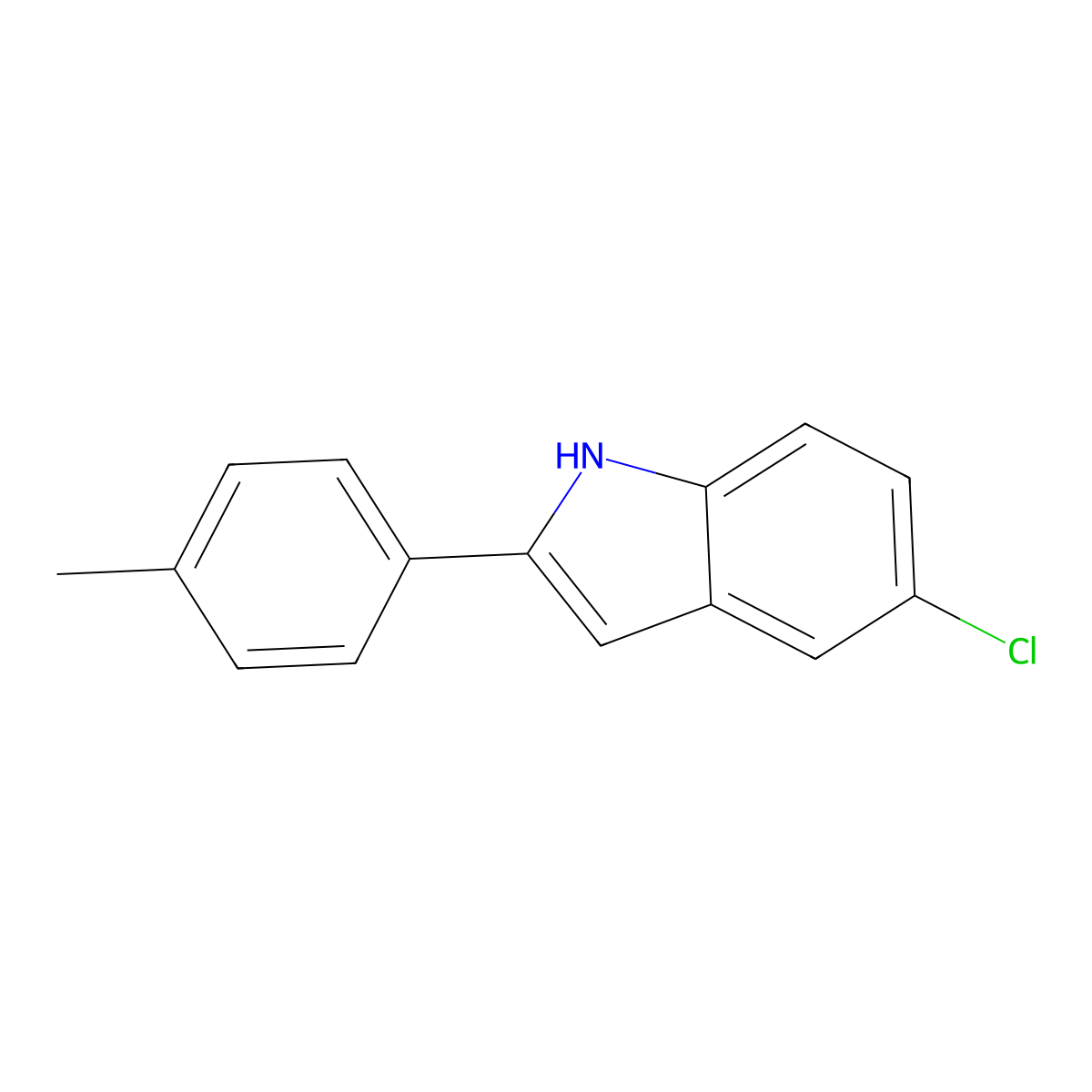 5-Chloro-2-(p-tolyl)-1H-indole molecular structure, CAS 66866-07-7