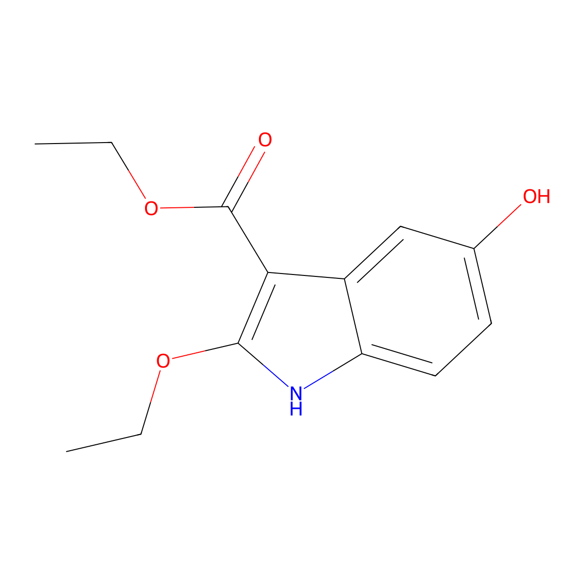 ethyl 2-ethoxy-5-hydroxy-1H-indole-3-carboxylate molecular structure, CAS 66866-41-9
