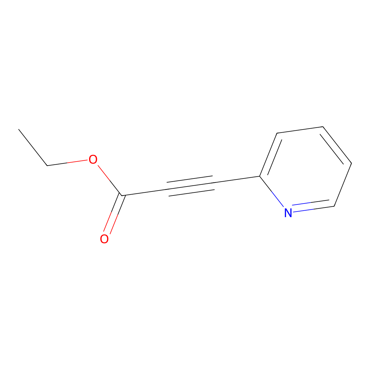 Ethyl 3-(pyridin-2-yl)prop-2-ynoate molecular structure, CAS 66869-70-3
