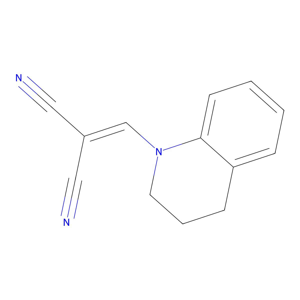 (3,4-Dihydroquinolin-1(2h)-ylmethylidene)propanedinitrile molecular structure, CAS 6687-85-0
