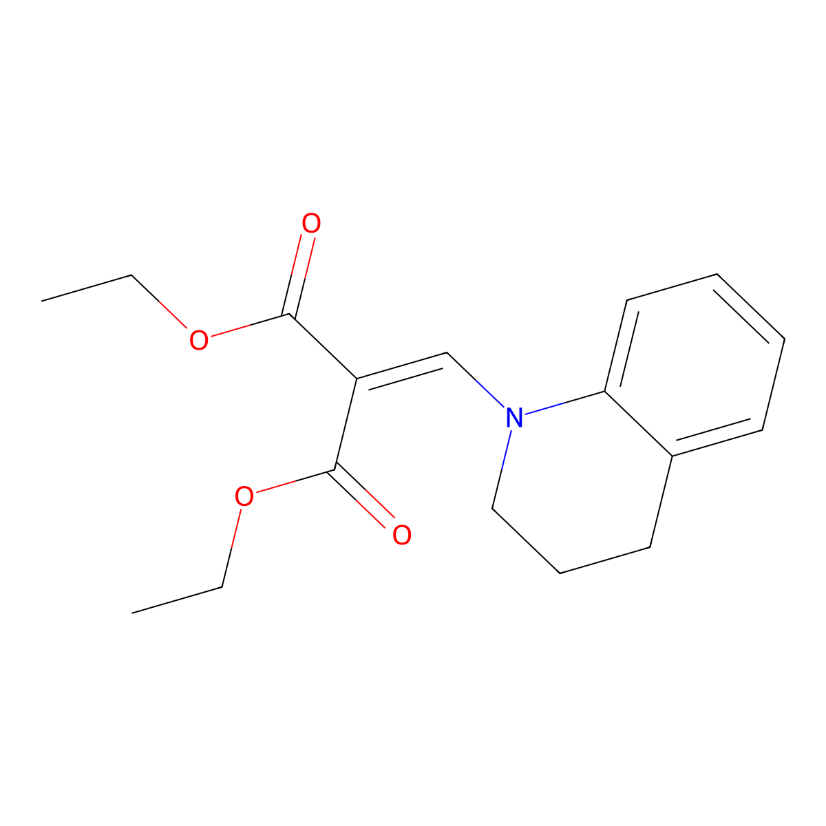 diethyl (3,4-dihydroquinolin-1(2H)-ylmethylidene)propanedioate molecular structure, CAS 6687-87-2