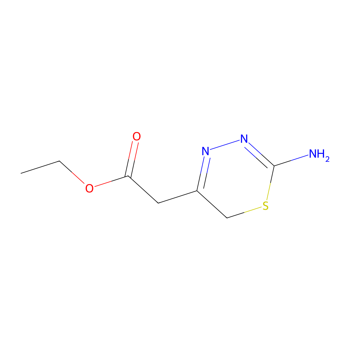 ethyl 2-(2-amino-6H-1,3,4-thiadiazin-5-yl)acetate molecular structure, CAS 66870-47-1