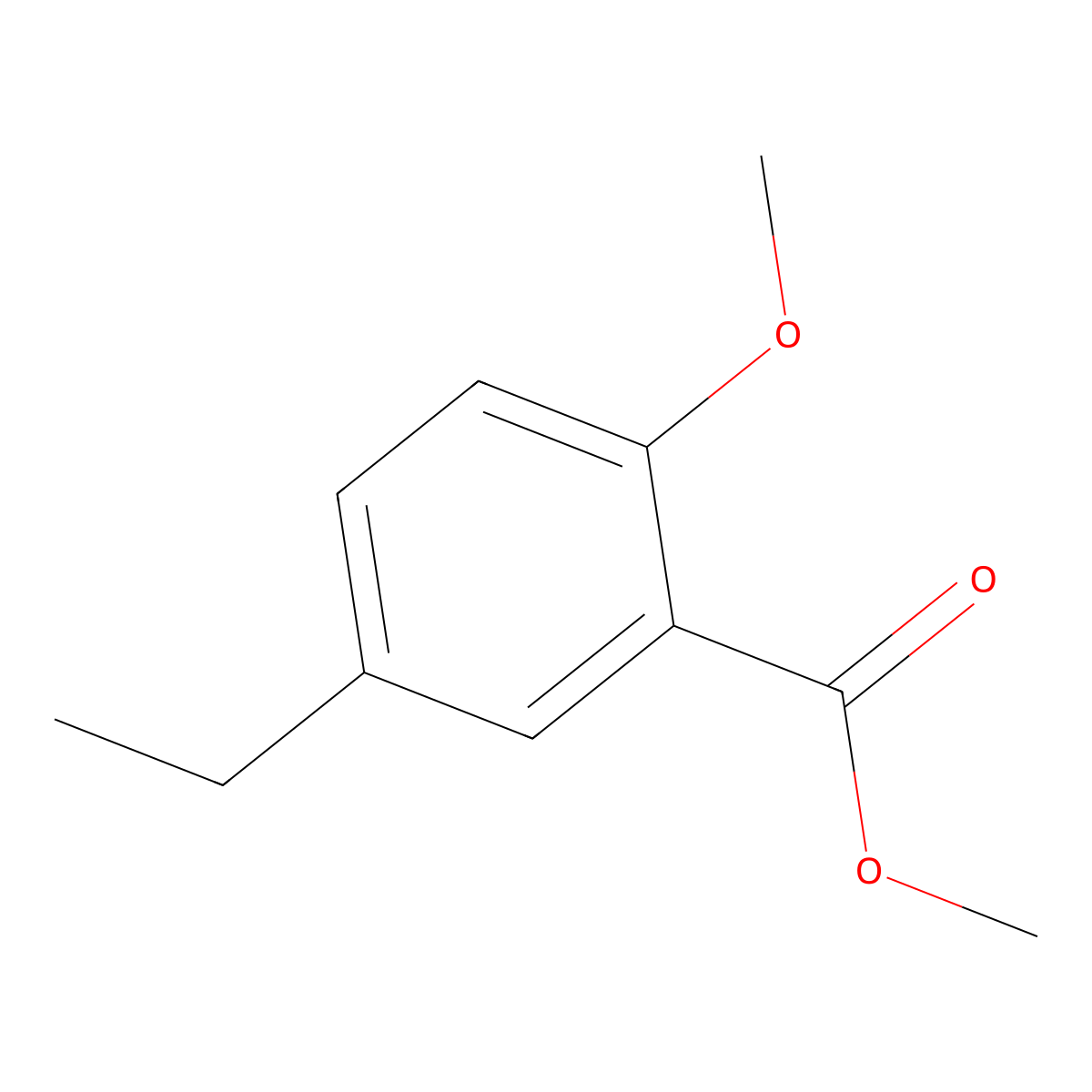 Methyl 5-ethyl-2-methoxybenzoate molecular structure, CAS 66873-88-9