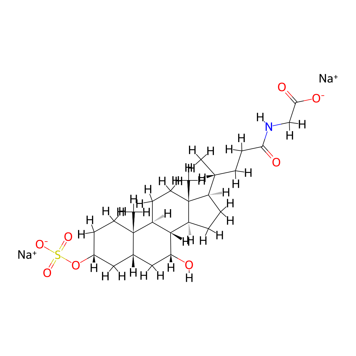 Glycochenodeoxycholic Acid 3-Sulfate Disodium Salt molecular structure, CAS 66874-09-7