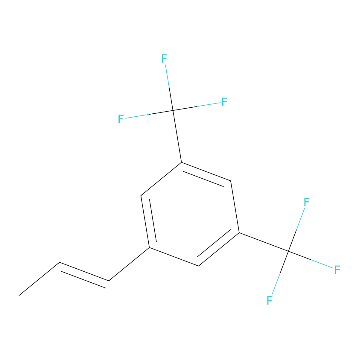 Benzene, 1-(1-propenyl)-3,5-bis(trifluoromethyl)-, (E)- molecular structure, CAS 66875-49-8