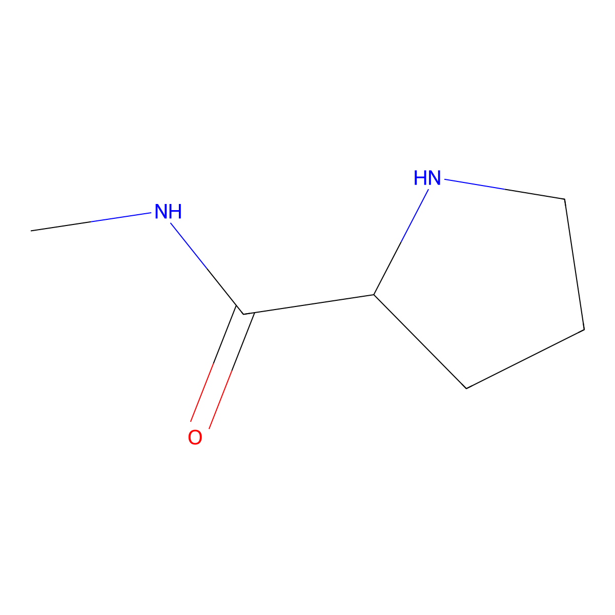 (R)-N-Methylpyrrolidine-2-carboxamide molecular structure, CAS 66877-05-2
