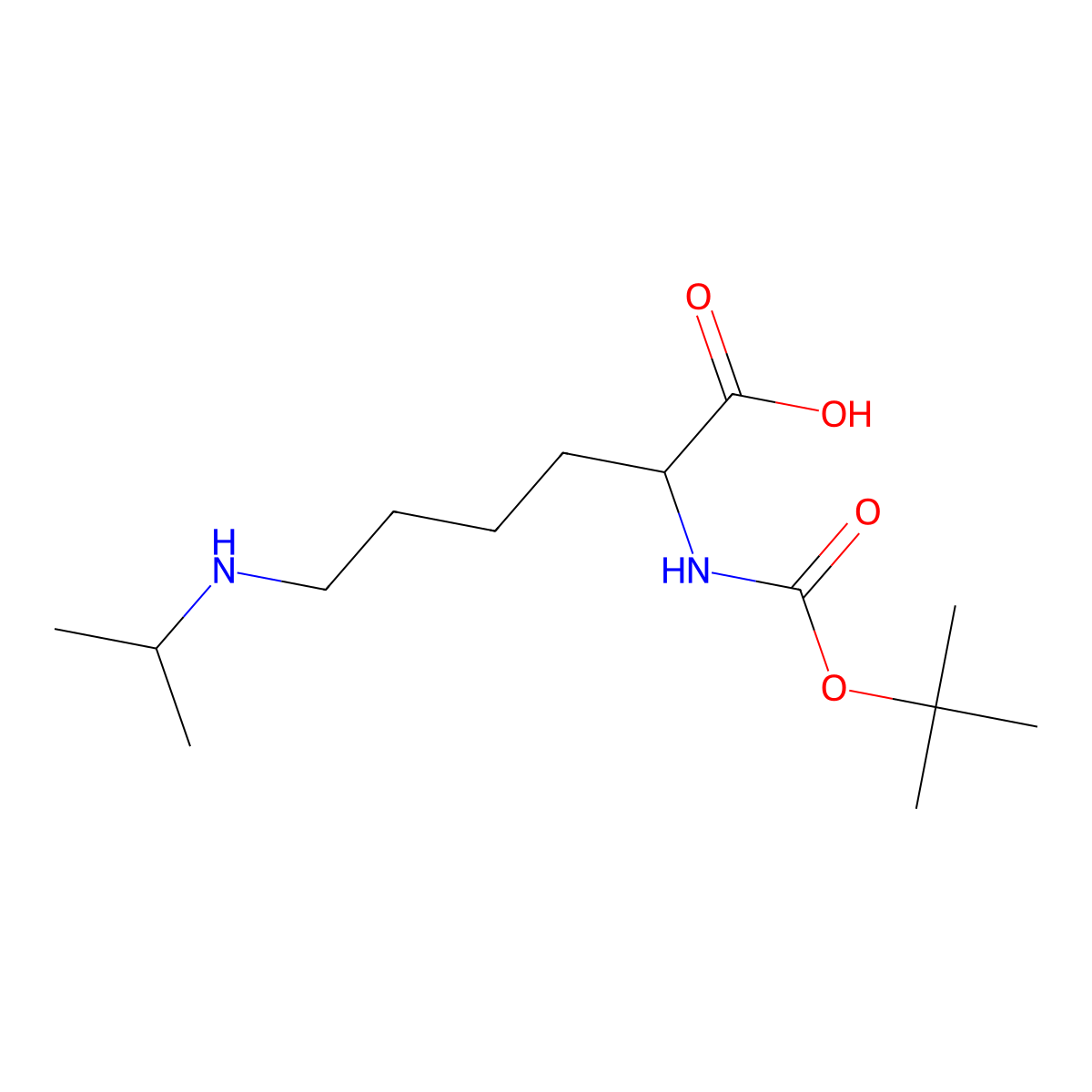 L-Lysine, N2-[(1,1-dimethylethoxy)carbonyl]-N6-(1-methylethyl)- molecular structure, CAS 66880-55-5