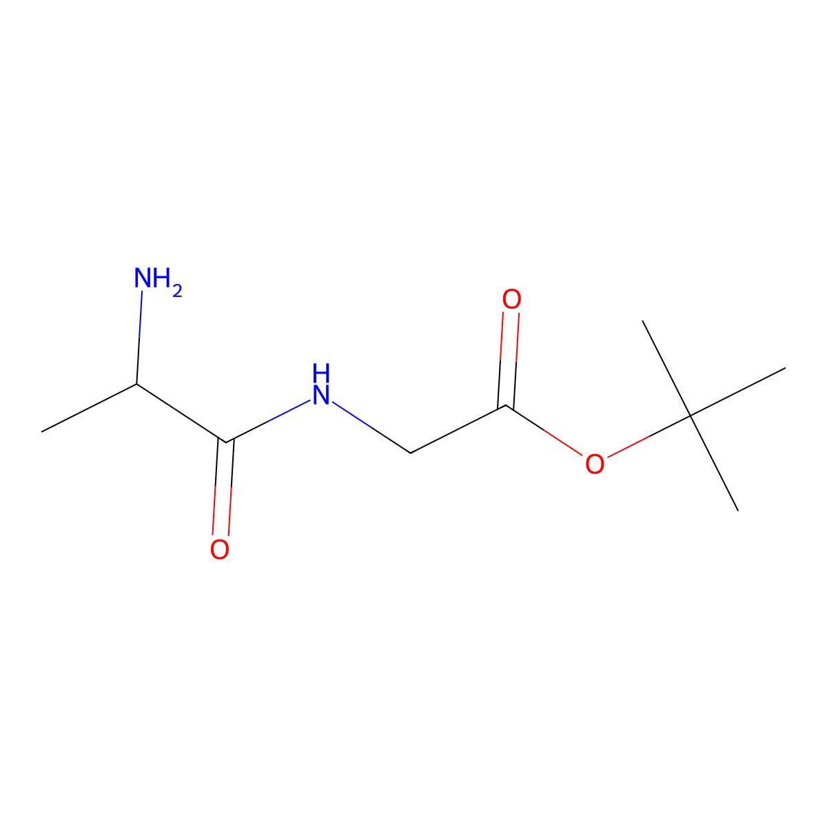 tert-butyl 2-[[(2S)-2-aminopropanoyl]amino]acetate molecular structure, CAS 66880-74-8