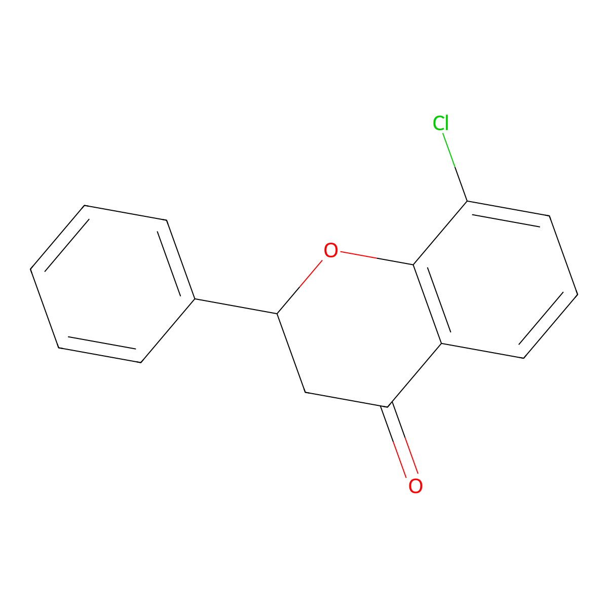 4H-1-Benzopyran-4-one, 8-chloro-2,3-dihydro-2-phenyl- molecular structure, CAS 66883-86-1