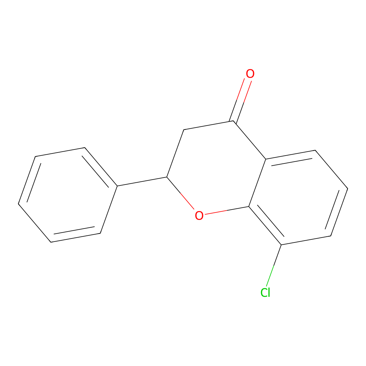 4H-1-Benzopyran-4-one, 8-chloro-2,3-dihydro-2-phenyl- molecular structure, CAS 66883-86-1