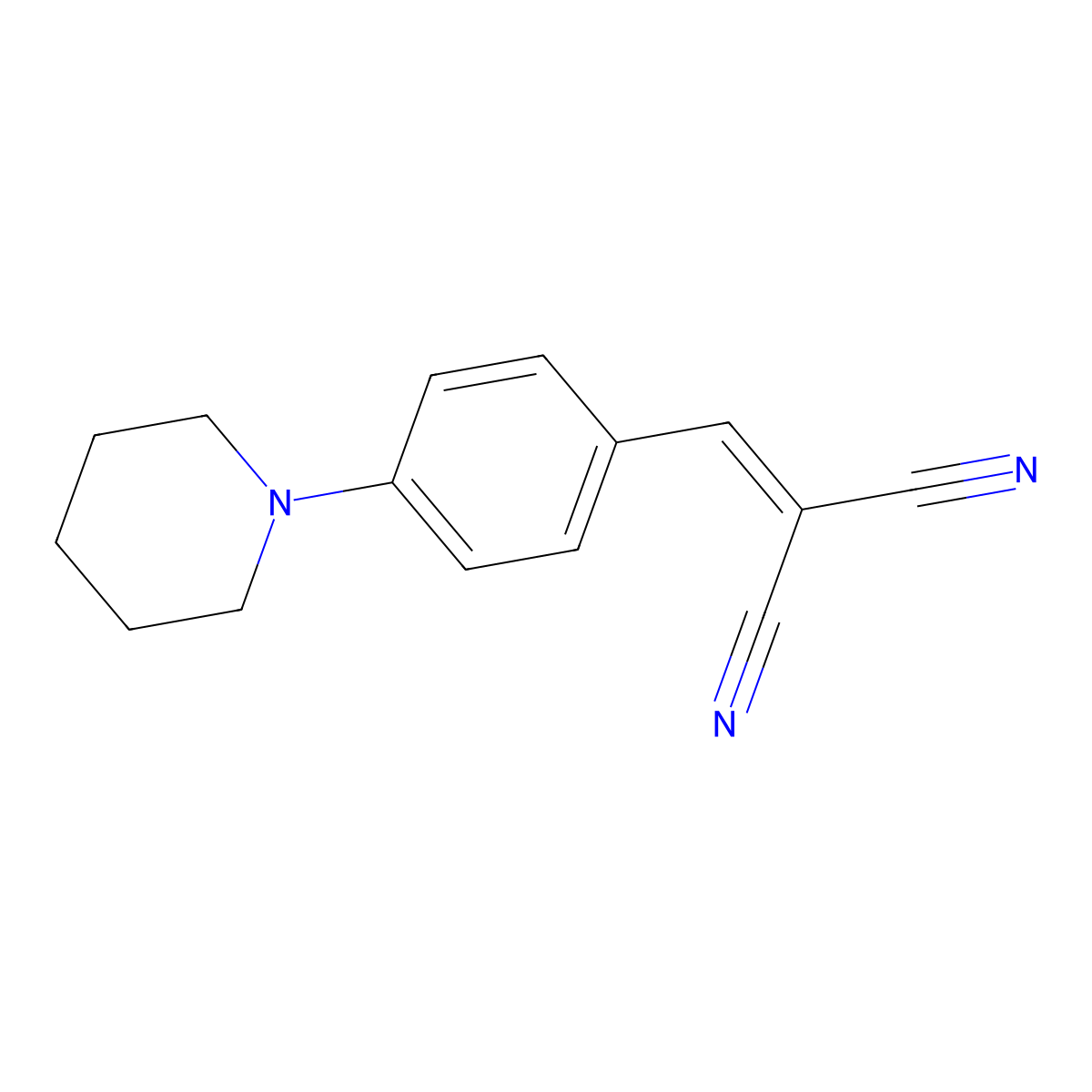 (4-Piperidin-1-ylbenzylidene)malononitrile molecular structure, CAS 66883-91-8