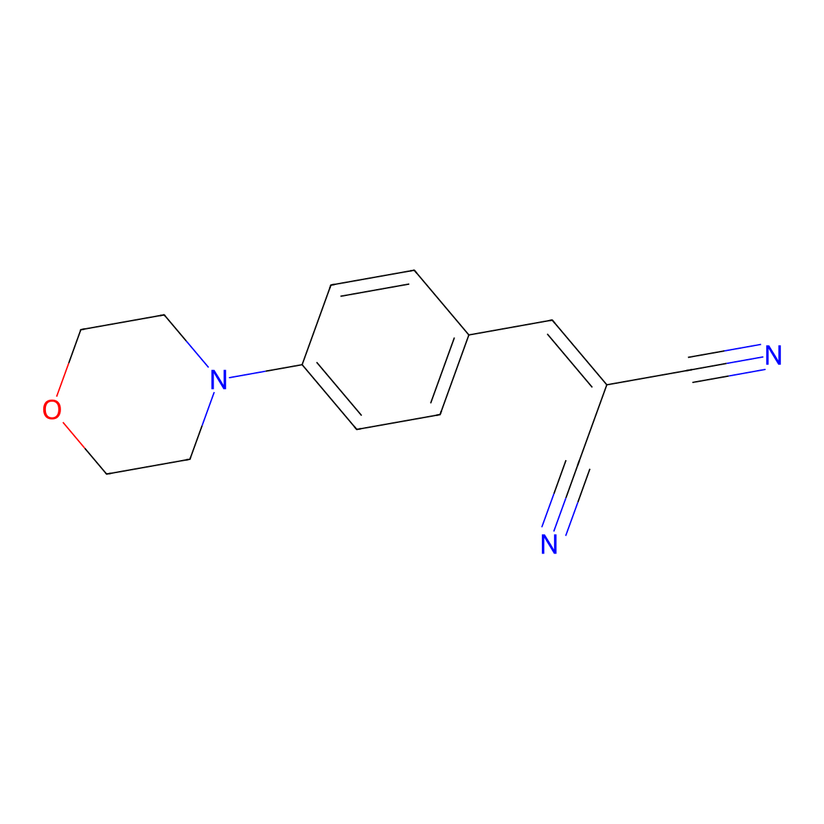 (4-Morpholin-4-ylbenzylidene)malononitrile molecular structure, CAS 66883-92-9