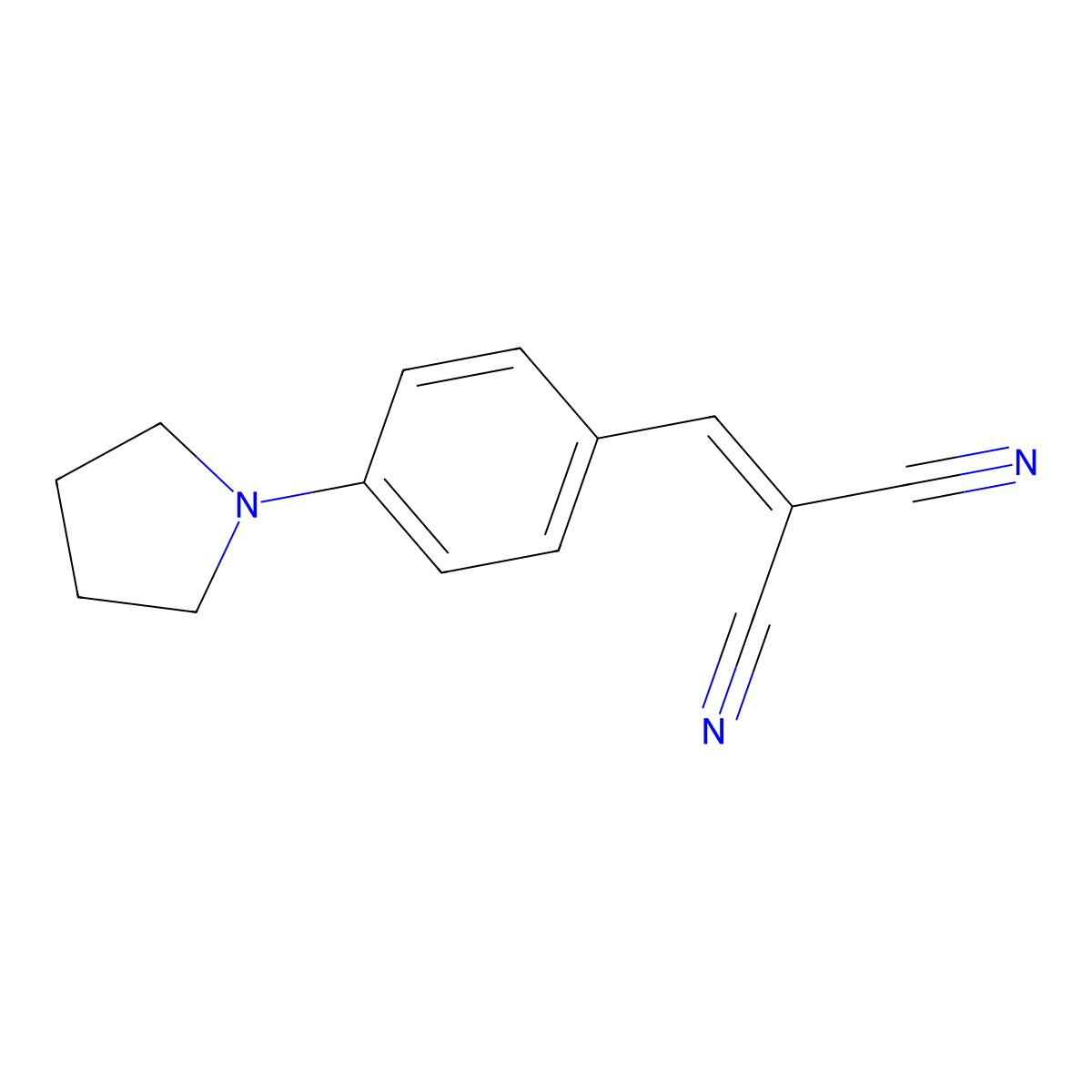 (4-Pyrrolidin-1-ylbenzylidene)malononitrile molecular structure, CAS 66883-93-0