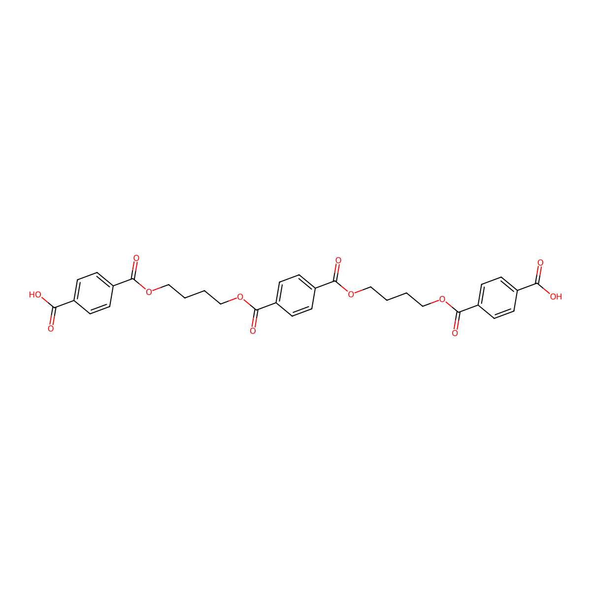 4,4'-[1,4-Phenylenebis(carbonyloxybutane-4,1-diyloxycarbonyl)]dibenzoic acid molecular structure, CAS 66885-76-5