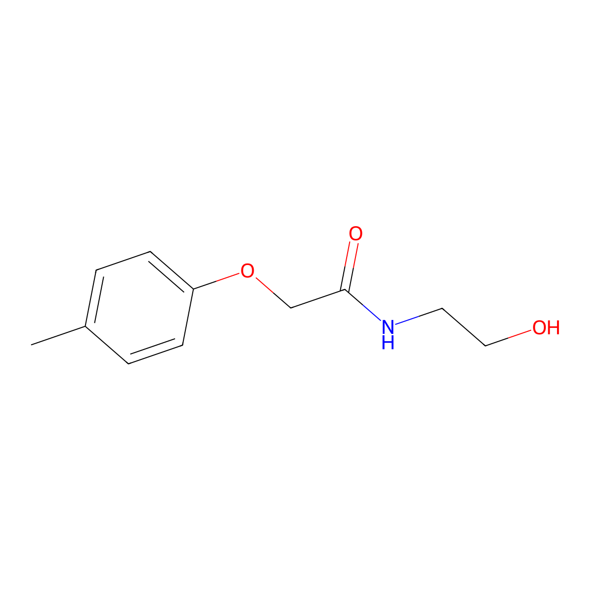 N-(2-hydroxyethyl)-2-(4-methylphenoxy)acetamide molecular structure, CAS 66889-71-2