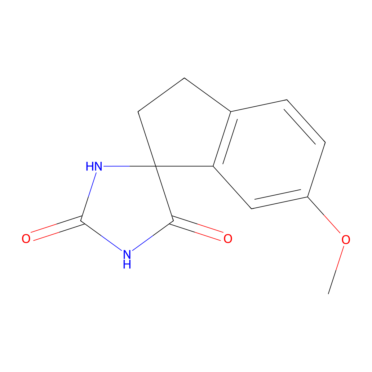 6'-Methoxy-2',3'-dihydrospiro[imidazolidine-4,1'-indene]-2,5-dione molecular structure, CAS 66892-37-3